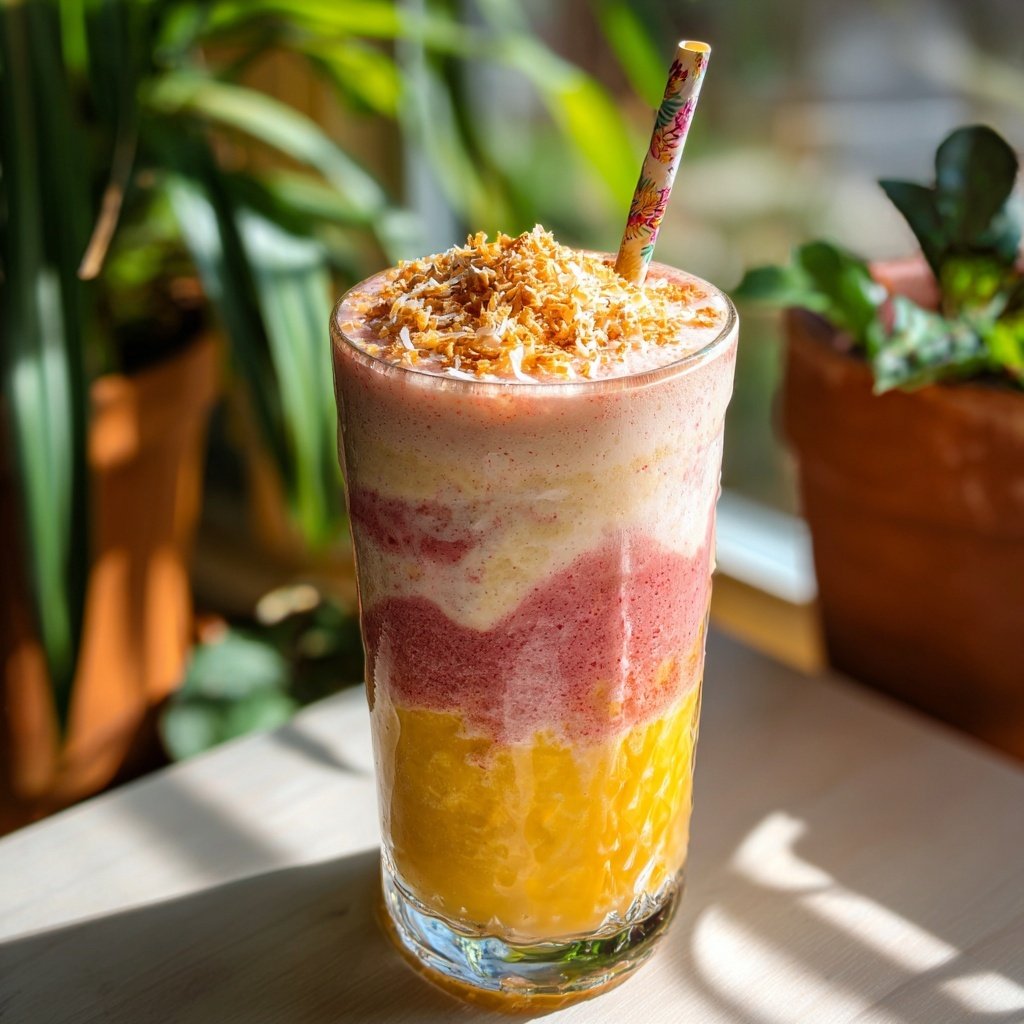 Mango Strawberry Coconut Lassi