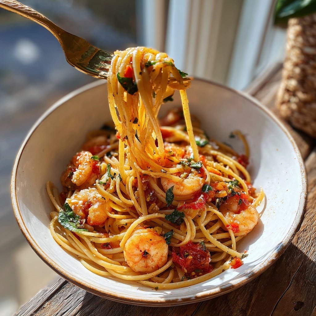 Shrimp and Tomato Linguini